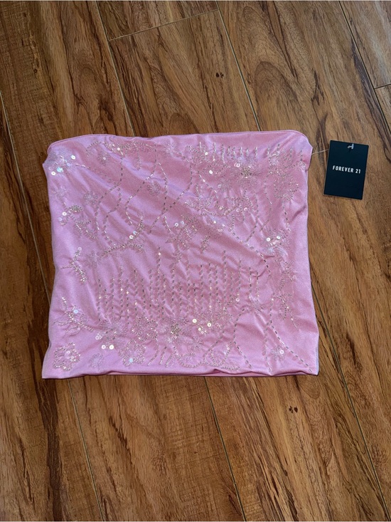Forever 21 Tops - Forever 21 Lilac Sequin Embellished Strapless Top